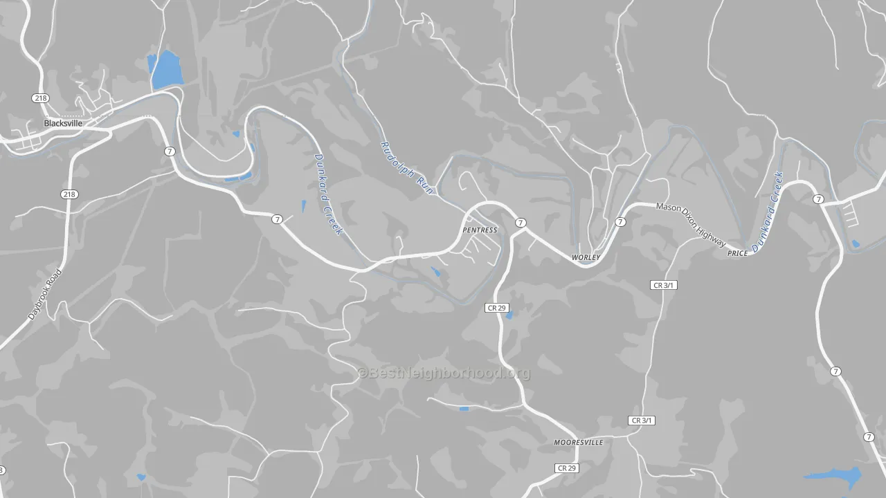 Transit Grade map of 26544, WV