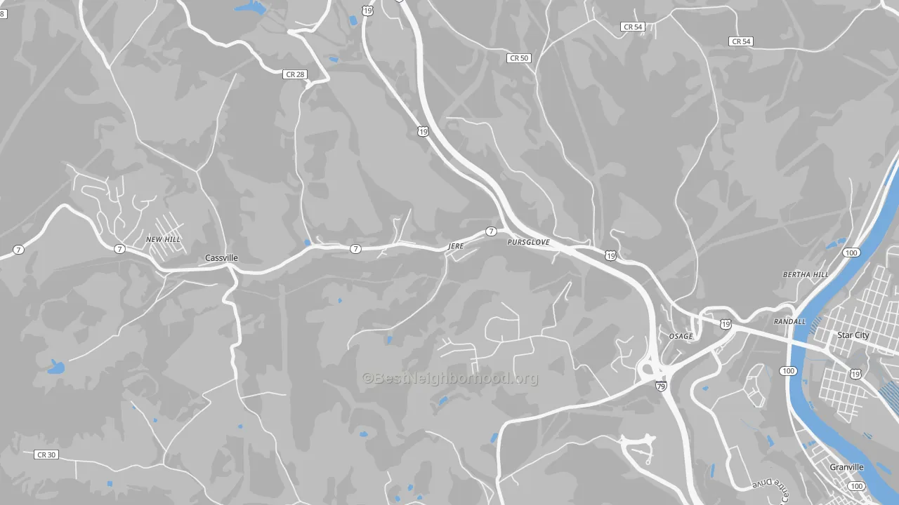 Transit Grade map of 26546, WV