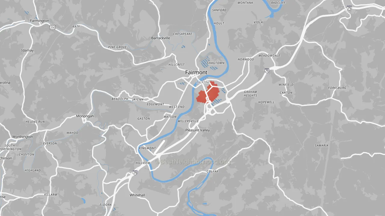 Transit Grade map of 26554, WV