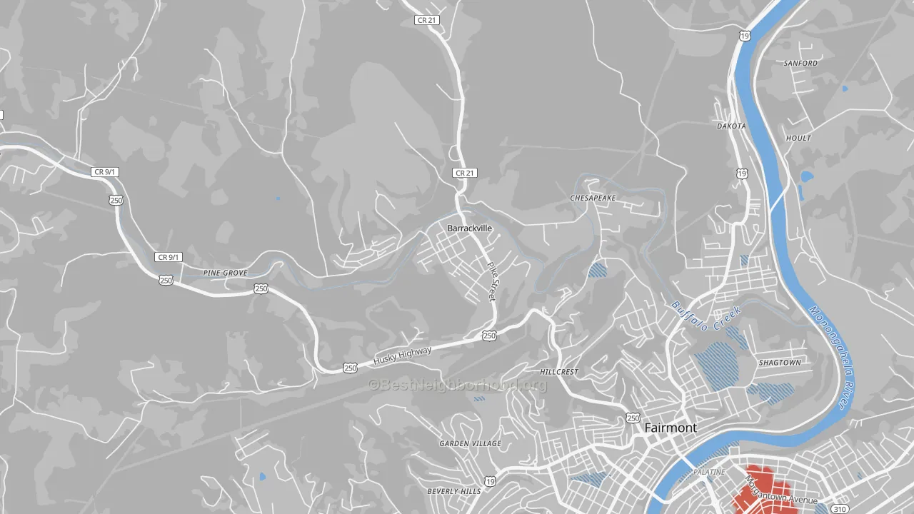 Transit Grade map of 26559, WV