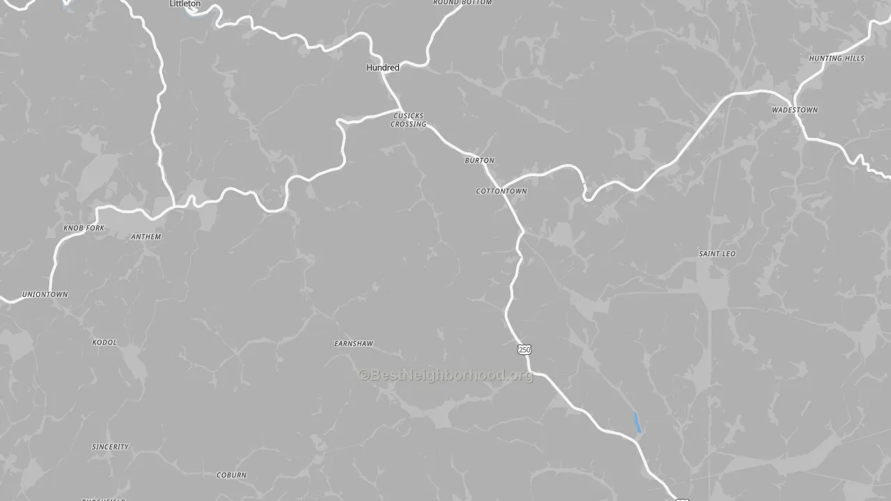 Transit Grade map of 26562, WV