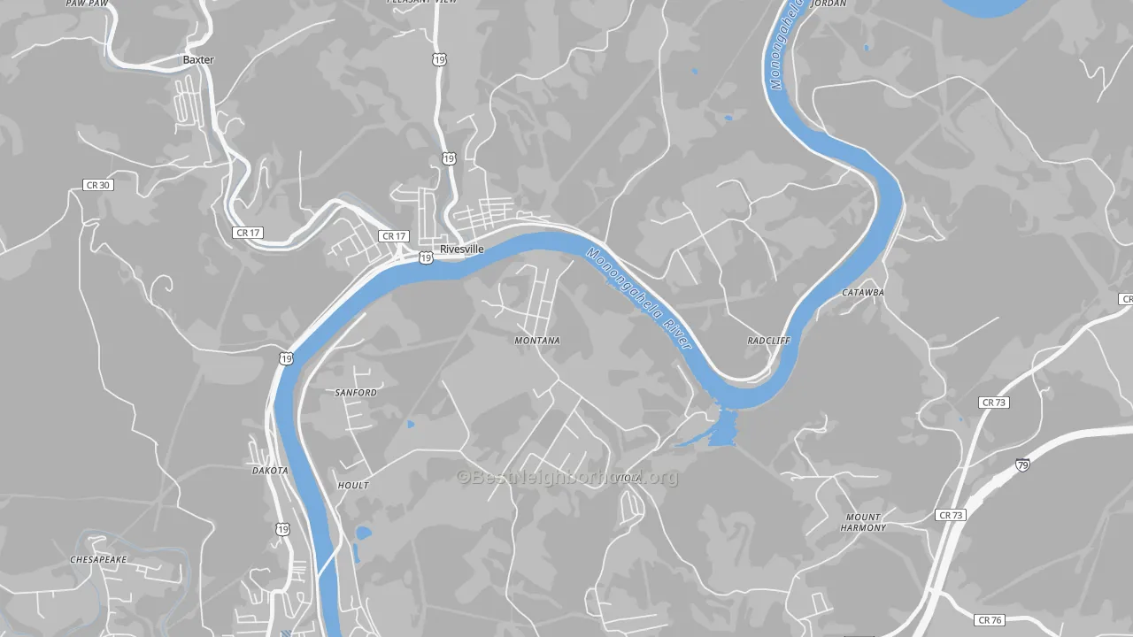 Transit Grade map of 26586, WV