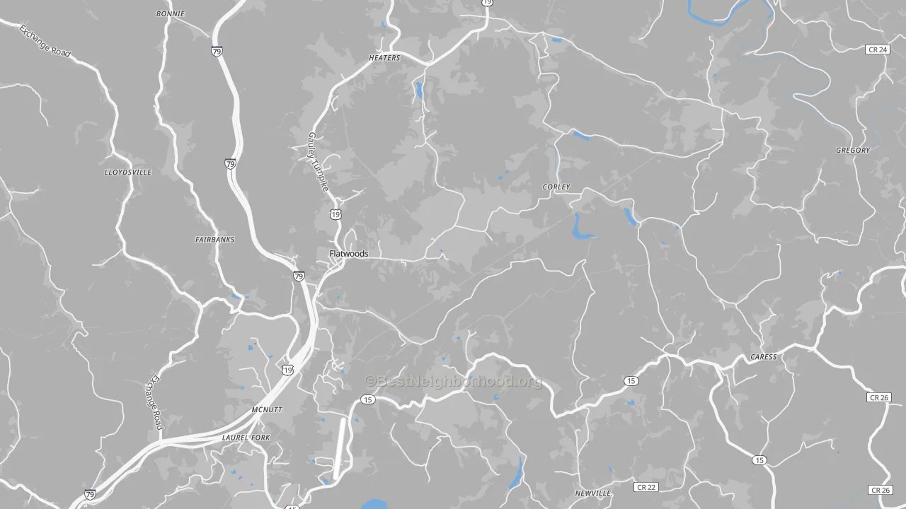 Transit Grade map of 26621, WV