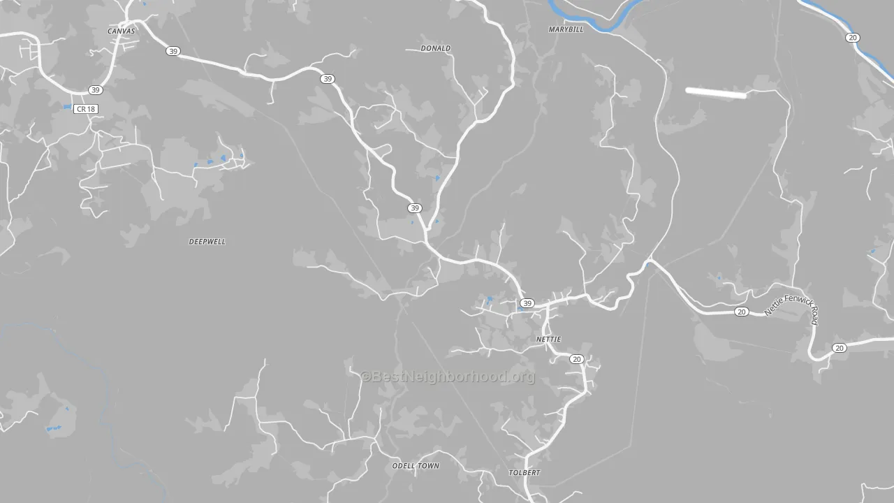 Transit Grade map of 26681, WV