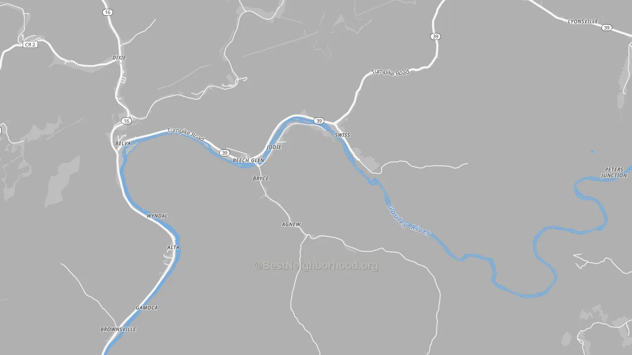 Transit Grade map of 26690, WV