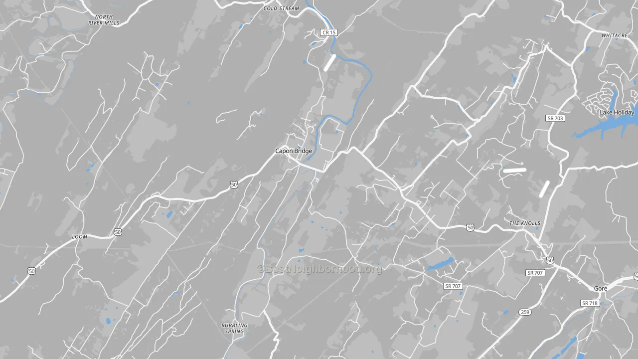 Transit Grade map of 26711, WV