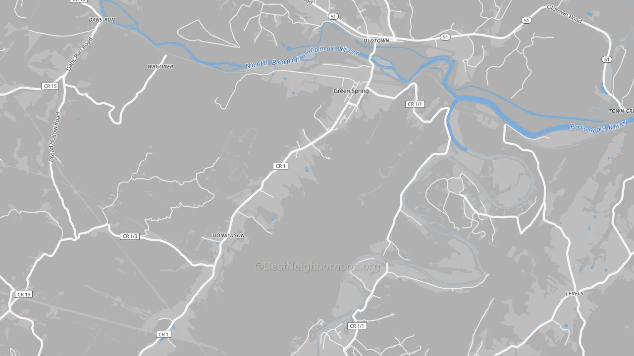 Transit Grade map of 26722, WV