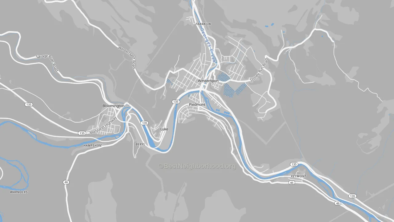Transit Grade map of 26750, WV