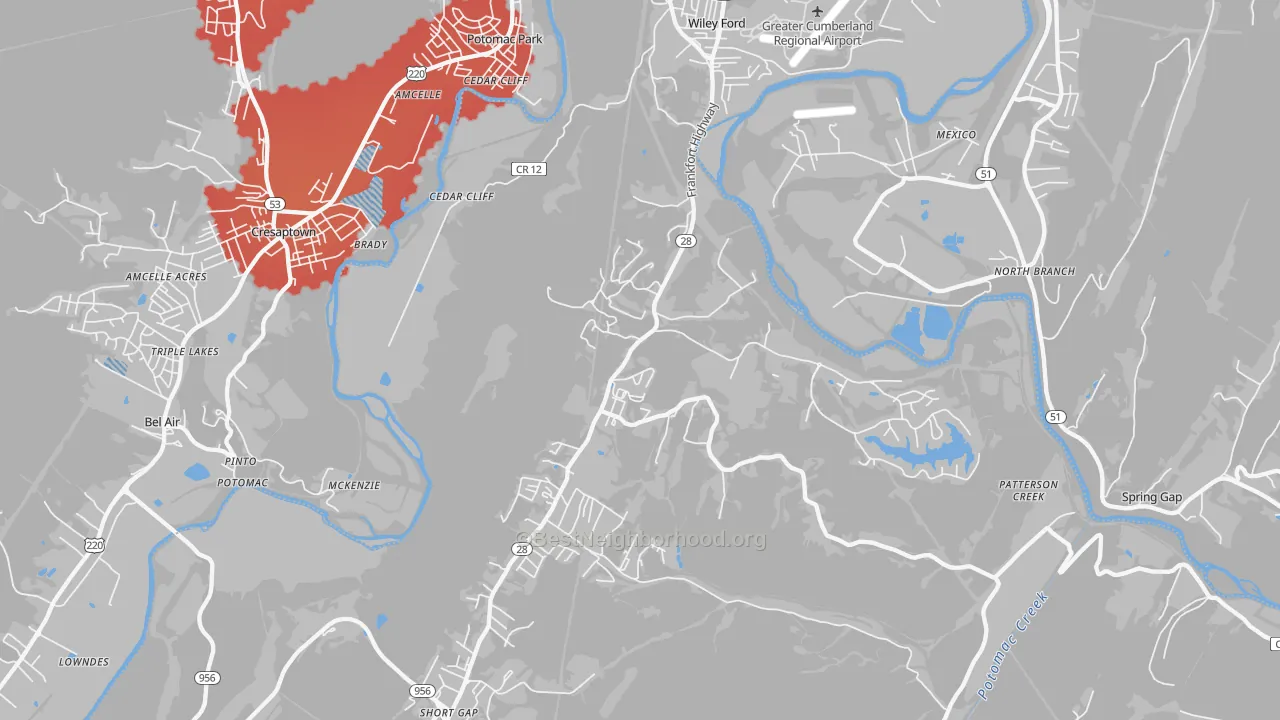 Transit Grade map of 26753, WV