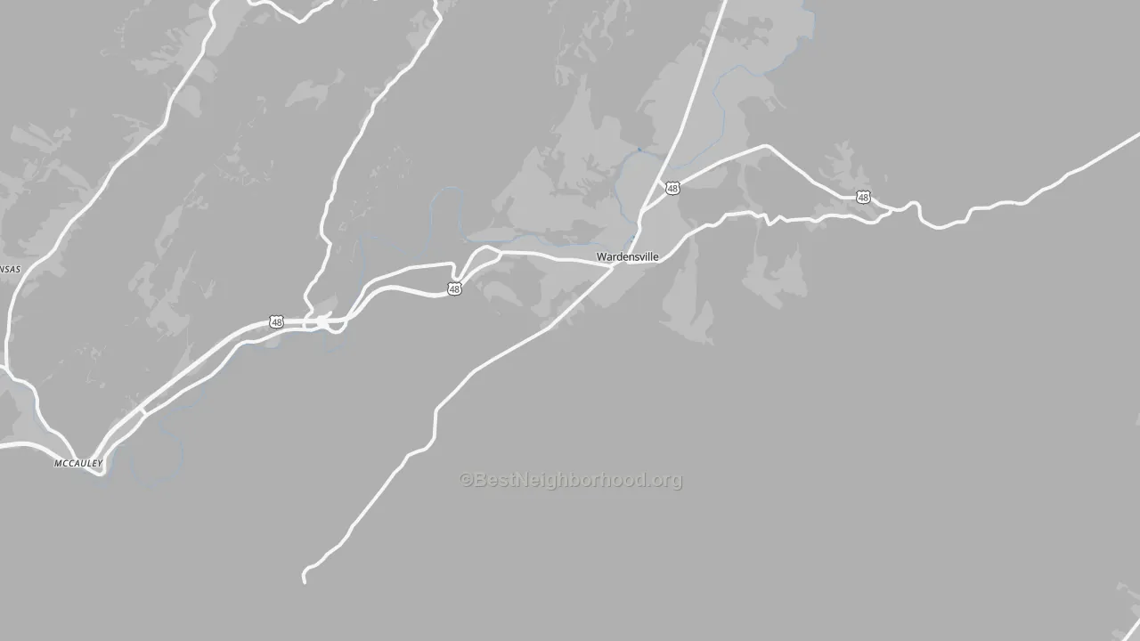 Transit Grade map of 26851, WV