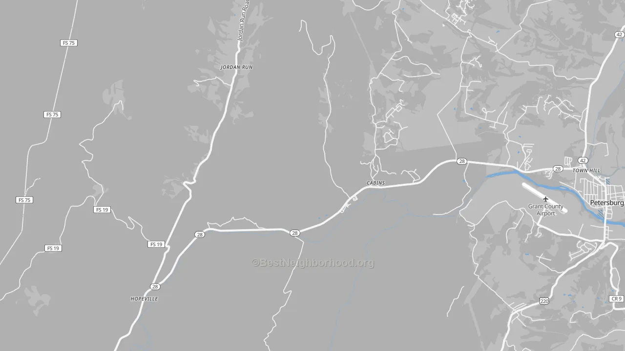 Transit Grade map of 26855, WV