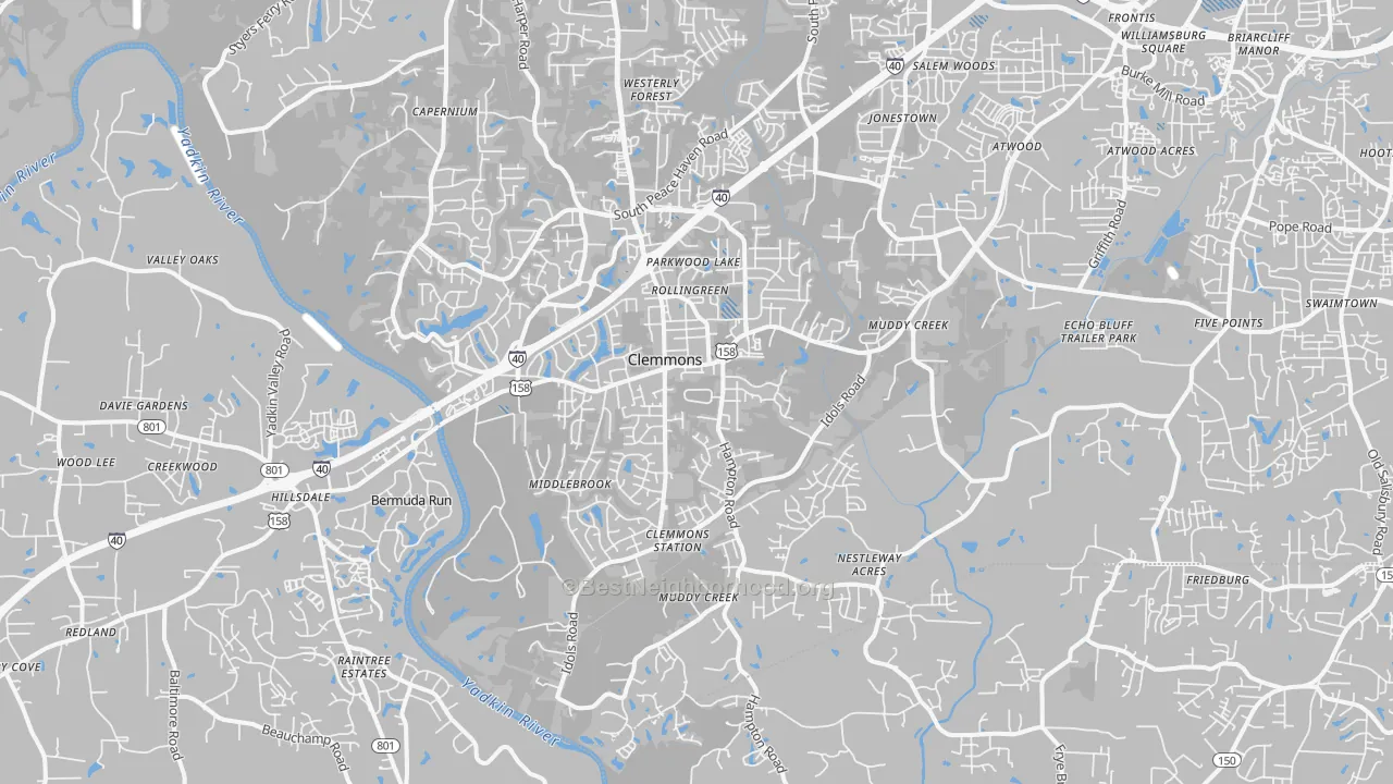 Transit Grade map of 27012, NC