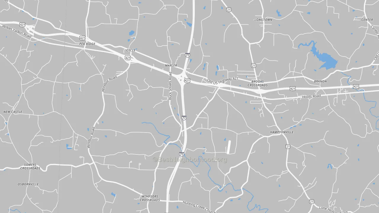 Transit Grade map of 27020, NC