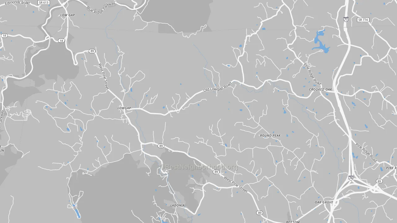 Transit Grade map of 27024, NC