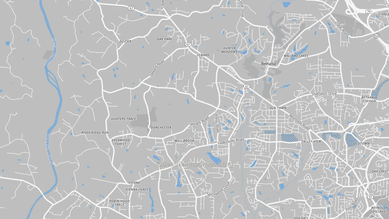 Transit Grade map of 27040, NC