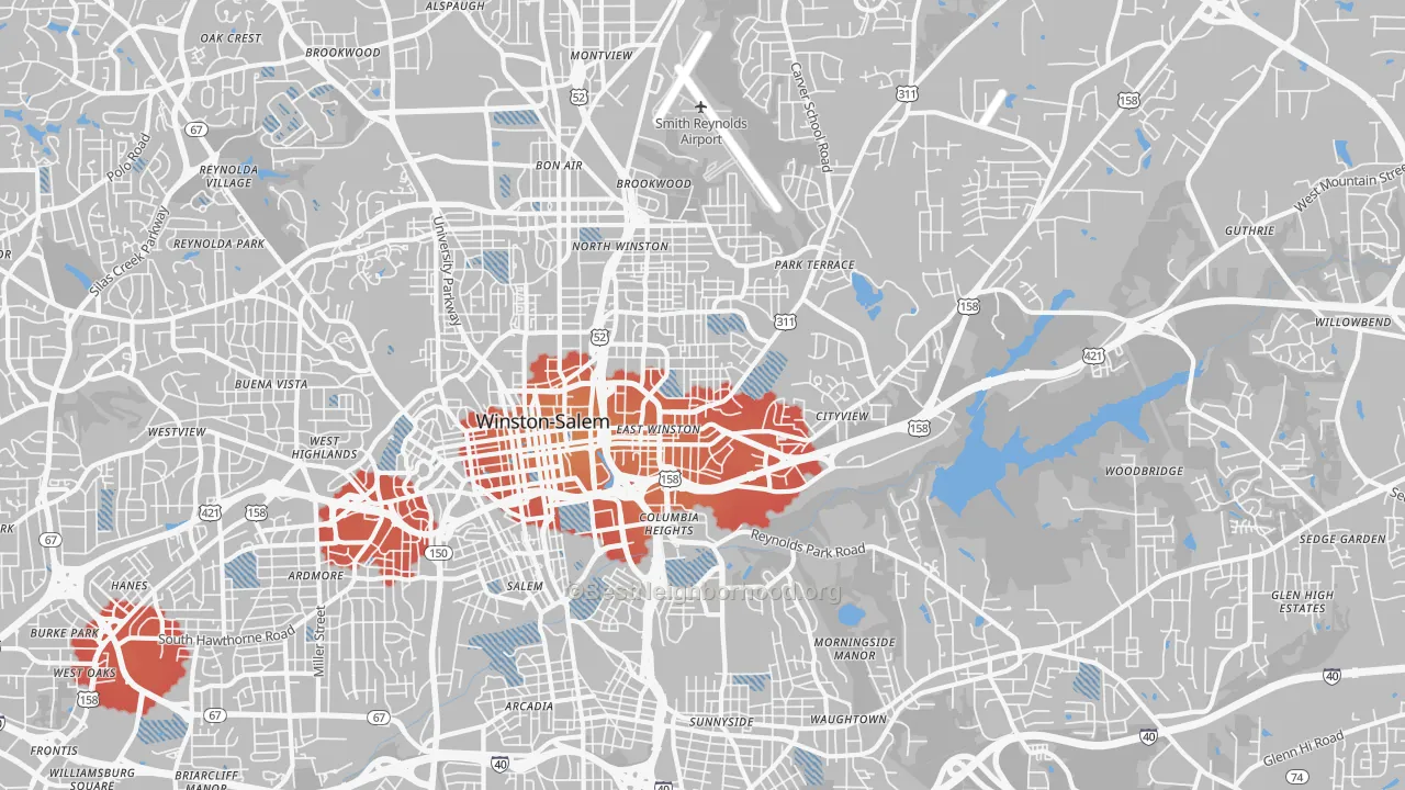 Transit Grade map of 27101, NC