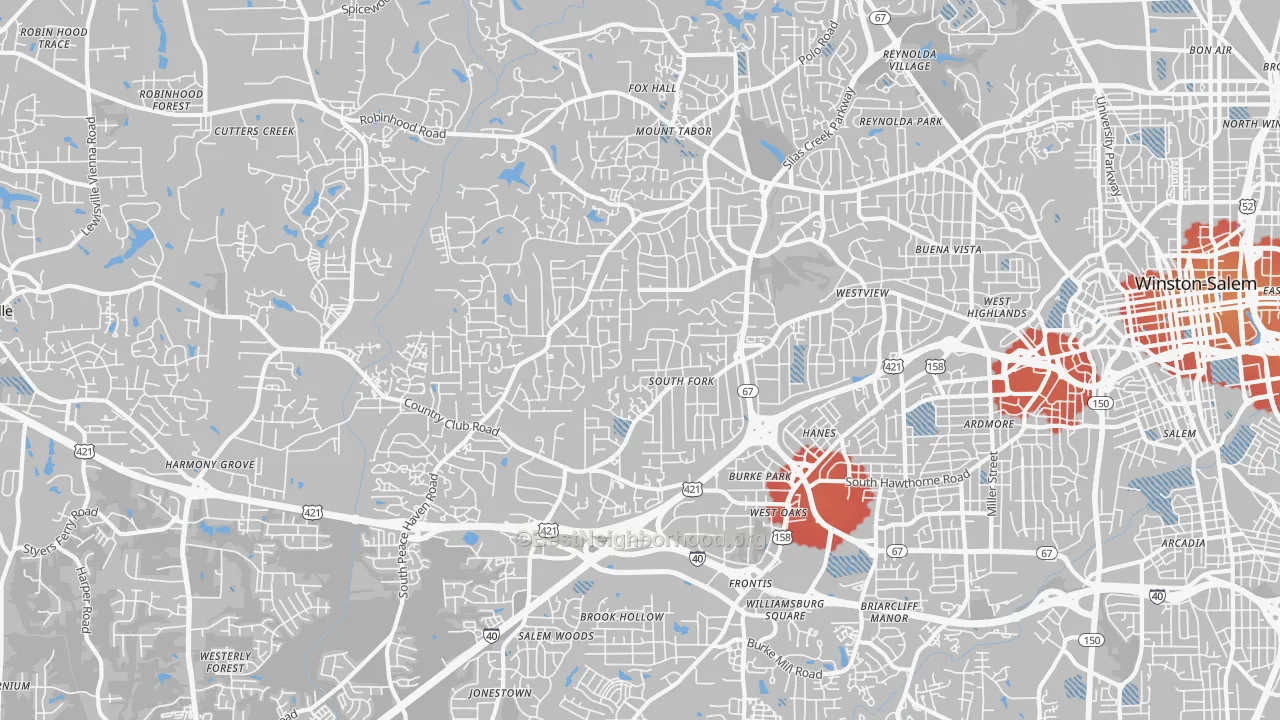 Transit Grade map of 27104, NC