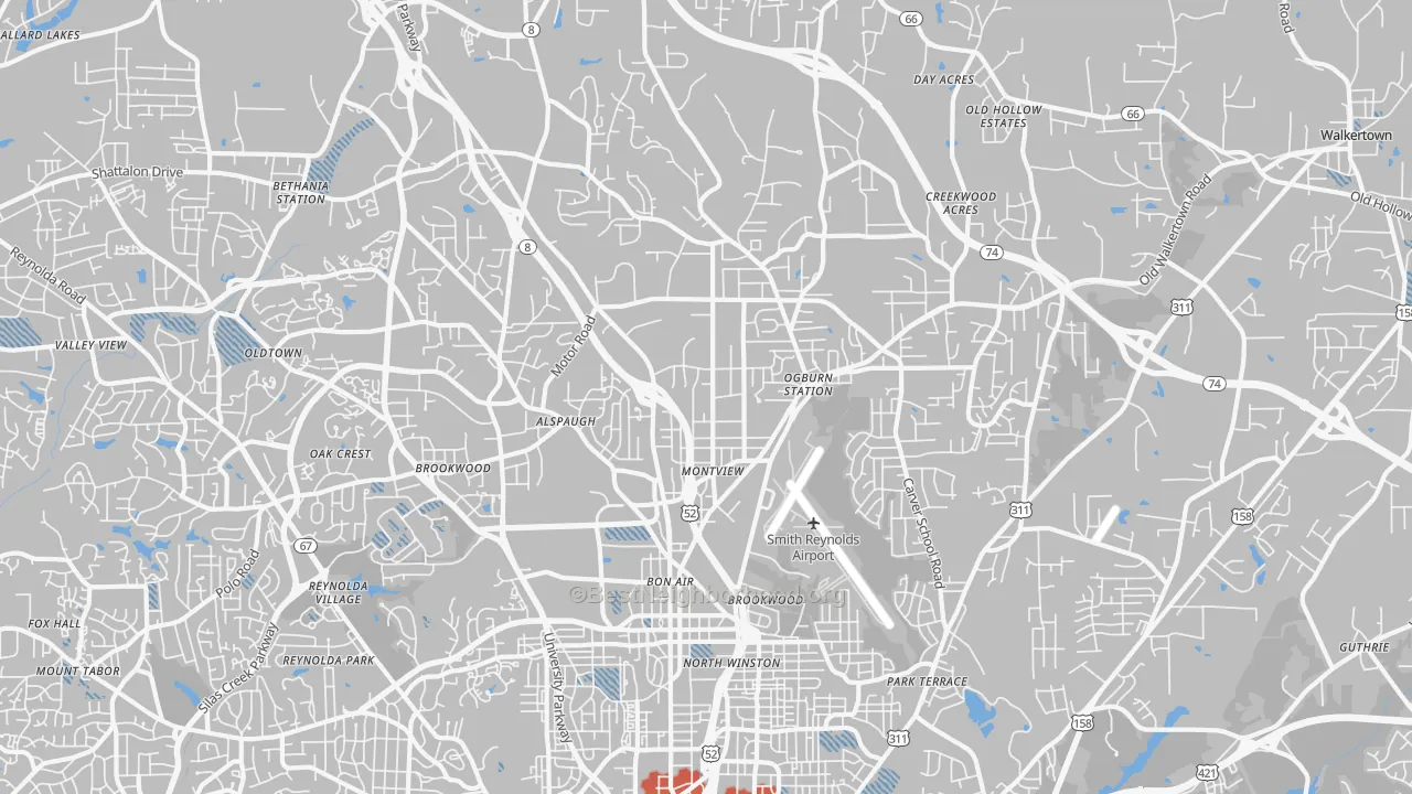 Transit Grade map of 27105, NC
