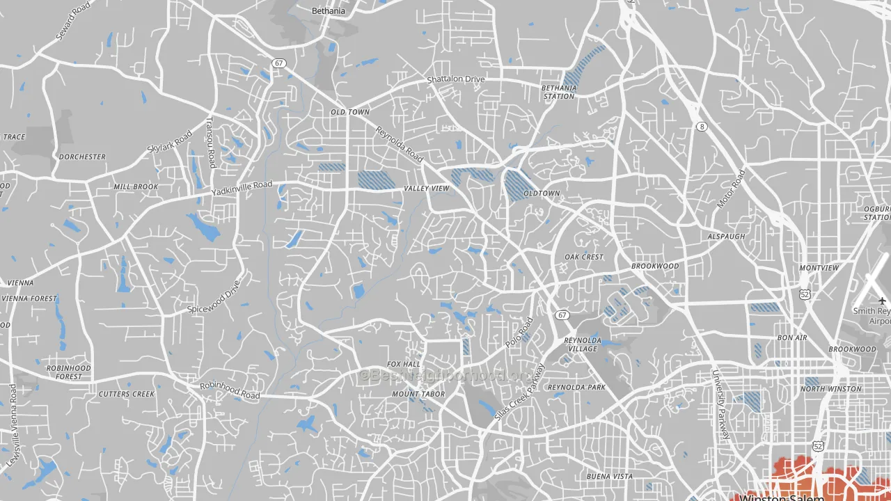 Transit Grade map of 27106, NC