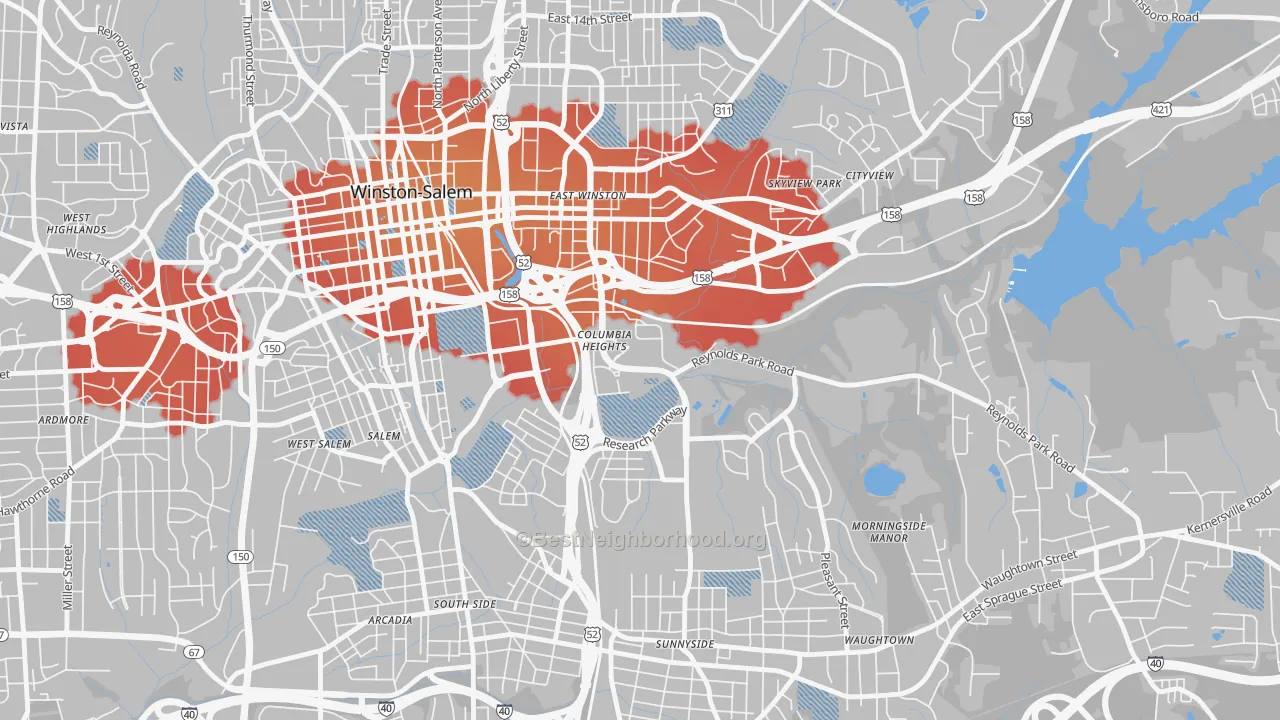 Transit Grade map of 27110, NC
