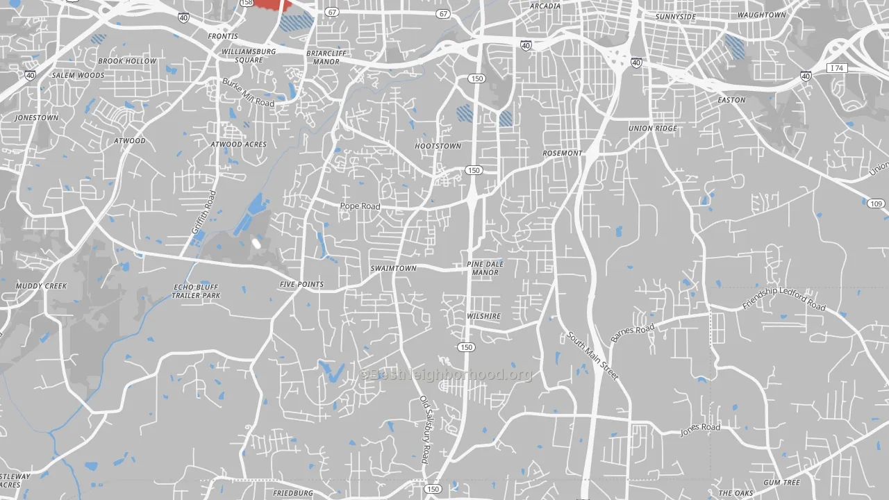 Transit Grade map of 27127, NC