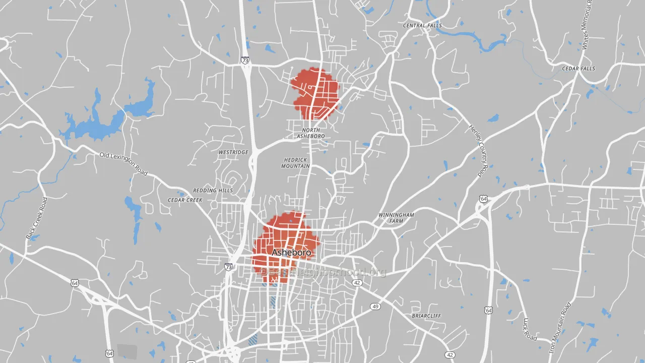 Transit Grade map of 27203, NC