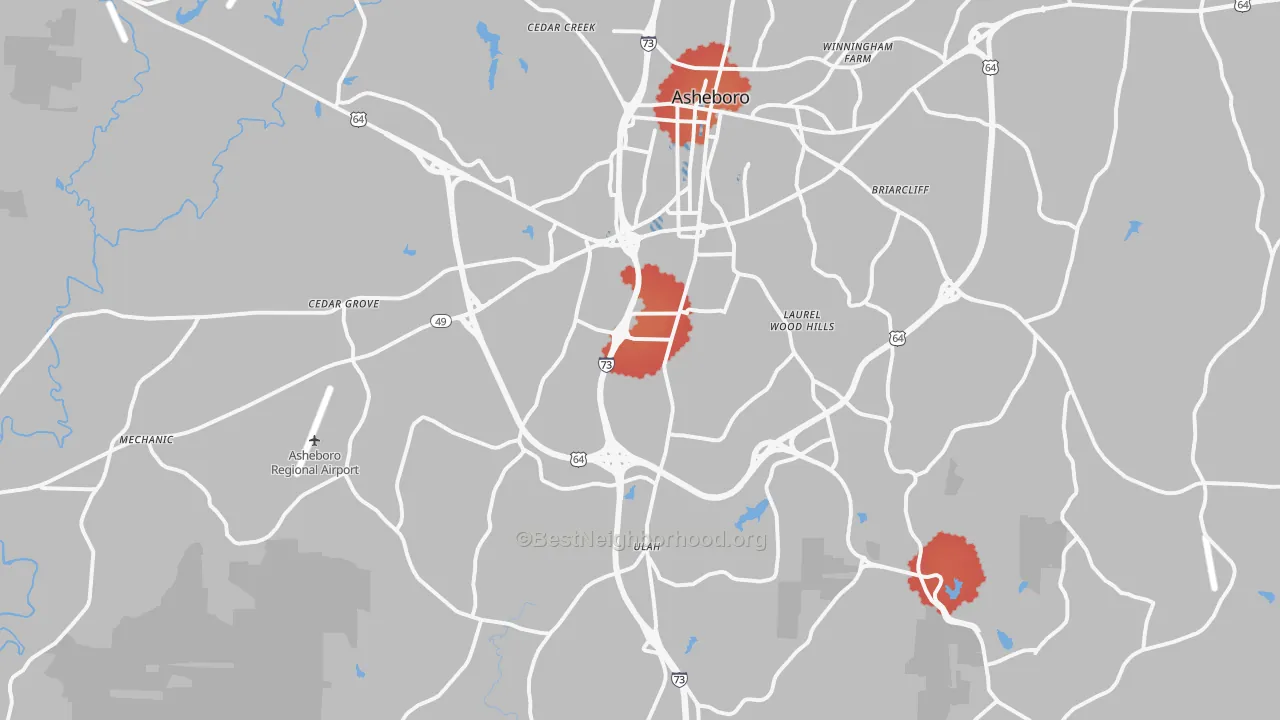 Transit Grade map of 27205, NC