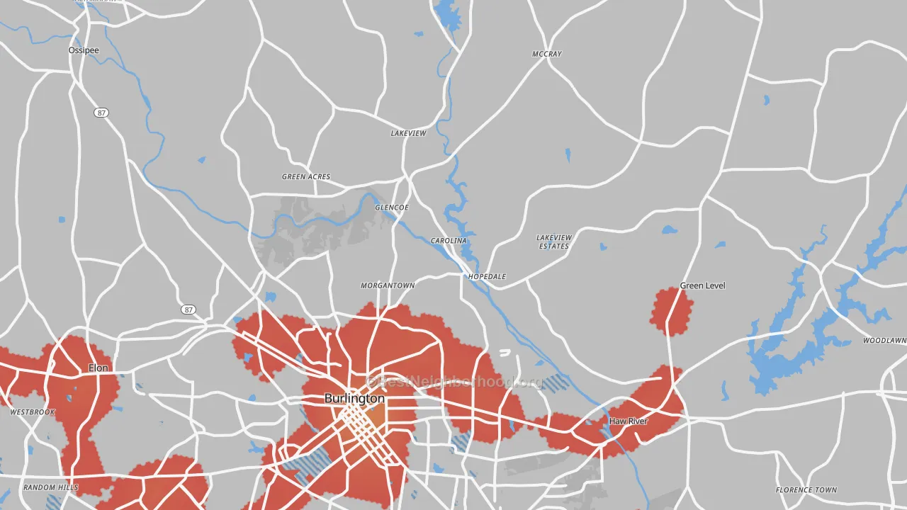 Transit Grade map of 27217, NC