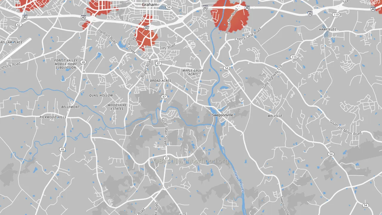 Transit Grade map of 27253, NC