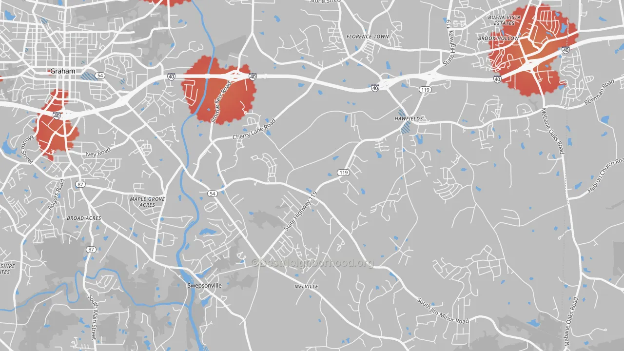 Transit Grade map of 27258, NC