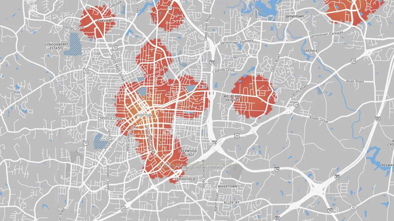 Transit Grade map of 27260, NC