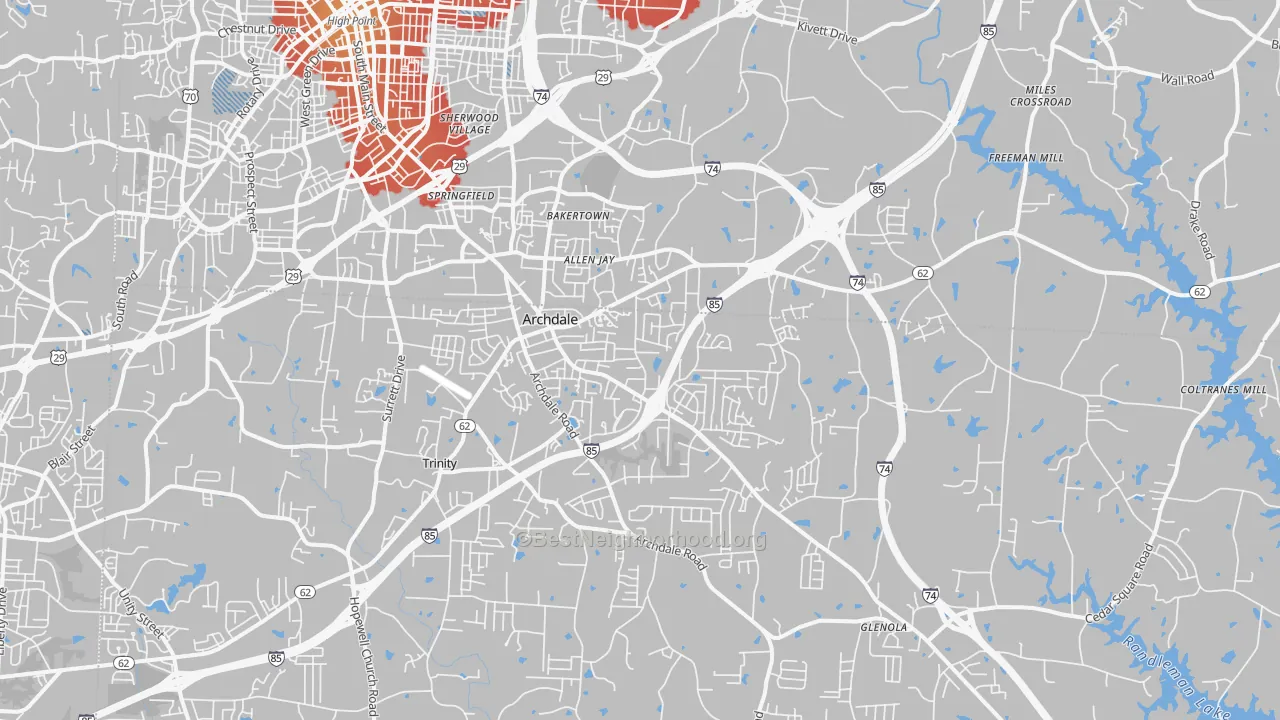 Transit Grade map of 27263, NC