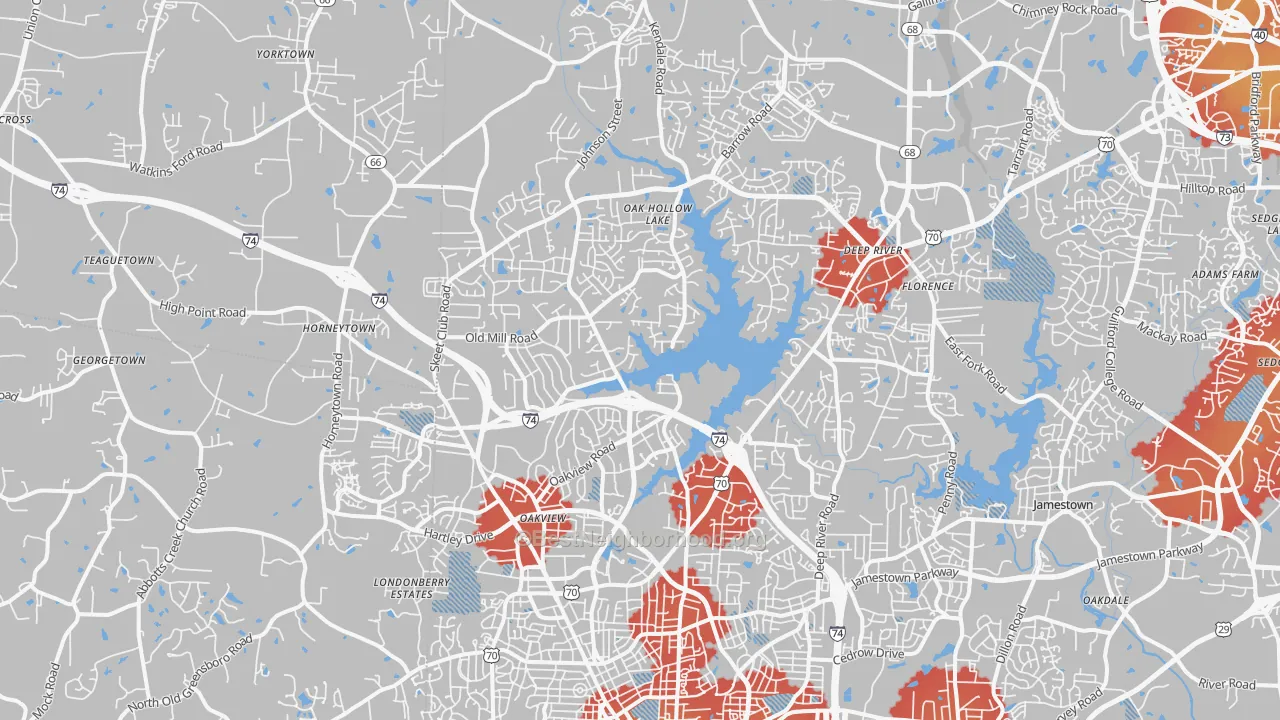 Transit Grade map of 27265, NC