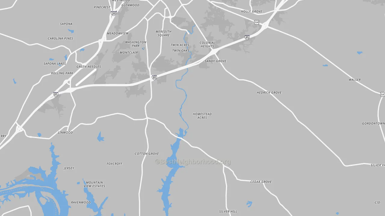 Transit Grade map of 27292, NC