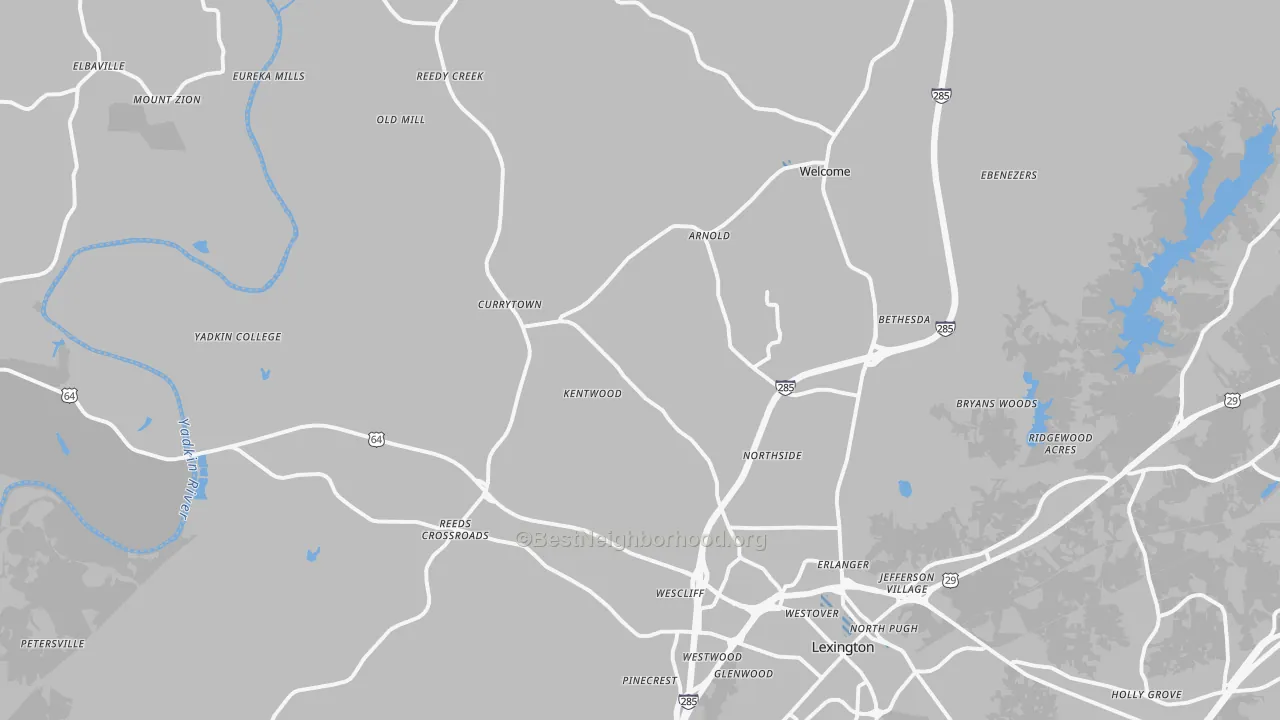 Transit Grade map of 27295, NC
