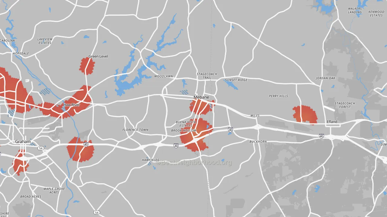 Transit Grade map of 27302, NC