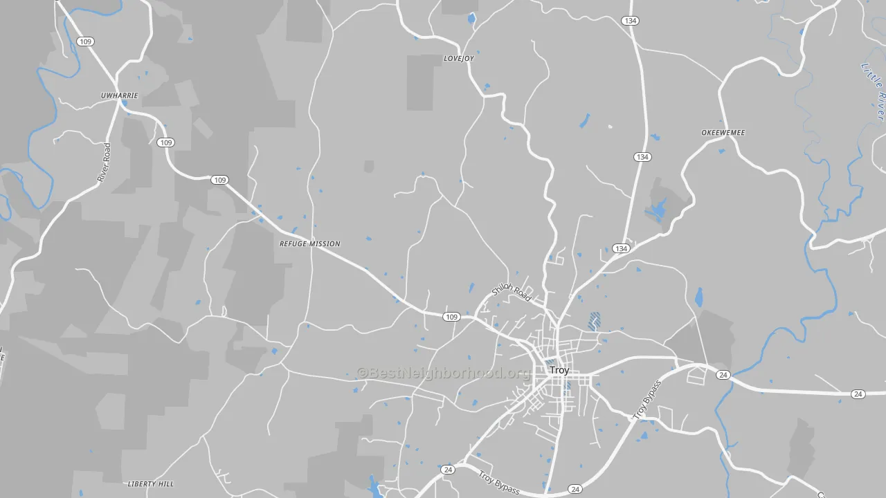 Transit Grade map of 27371, NC