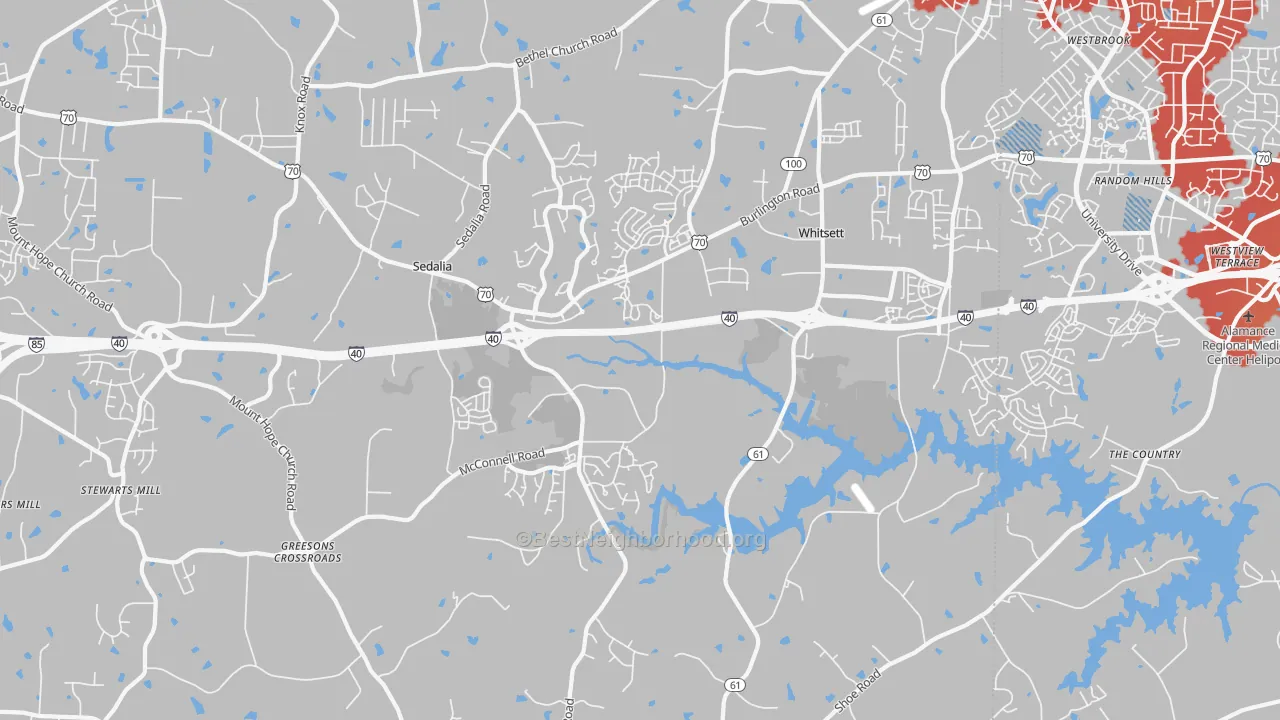 Transit Grade map of 27377, NC