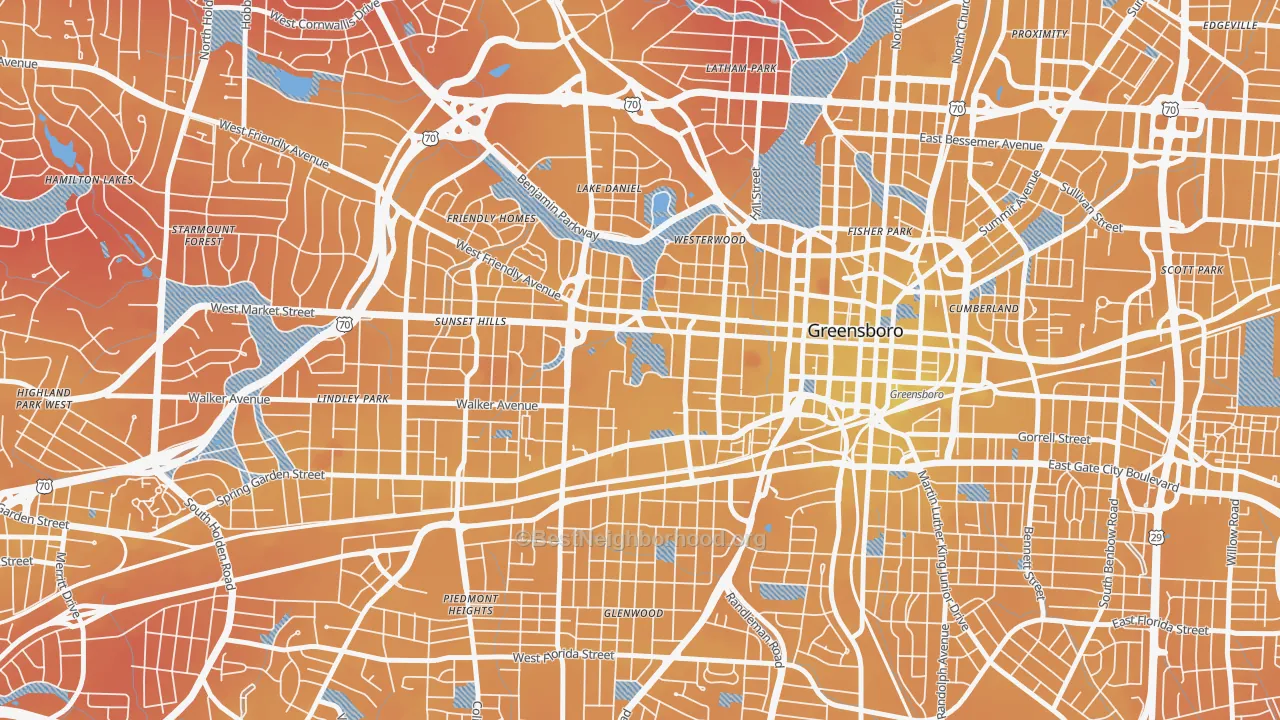 Transit Grade map of 27412, NC