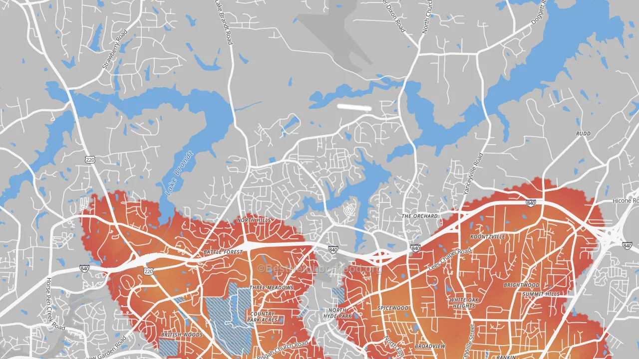 Transit Grade map of 27455, NC