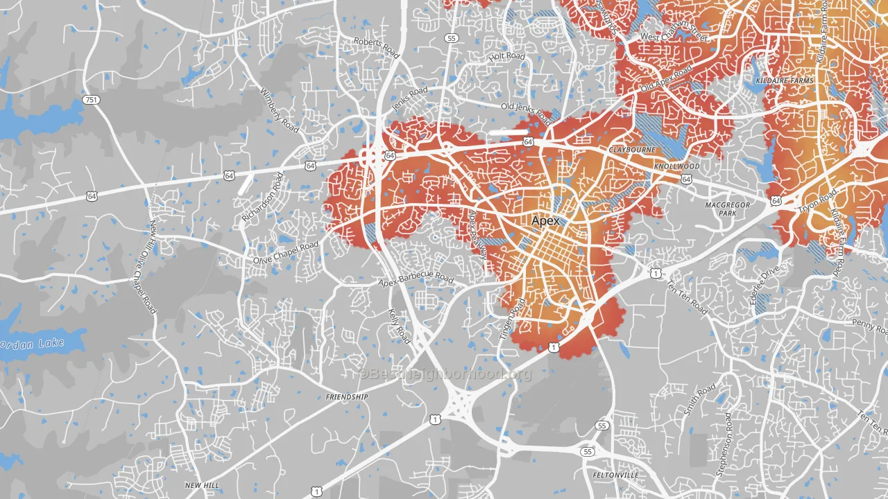 Transit Grade map of 27502, NC
