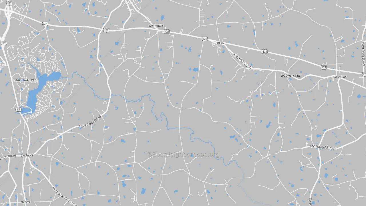 Transit Grade map of 27505, NC