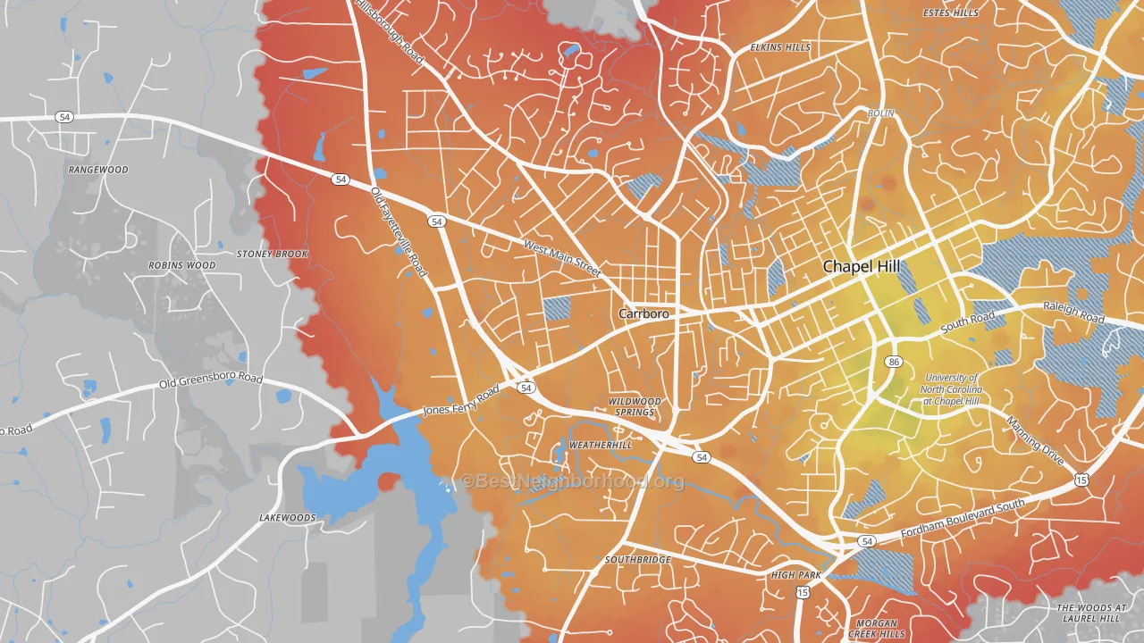 Transit Grade map of 27510, NC