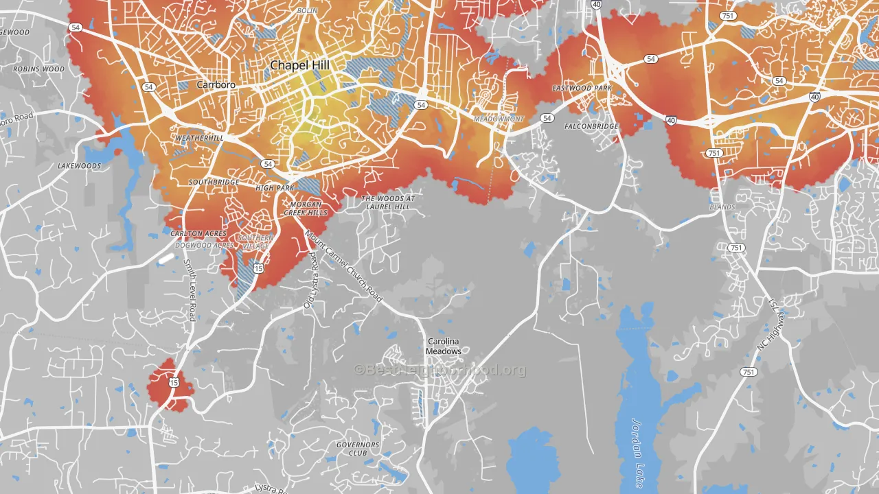 Transit Grade map of 27517, NC