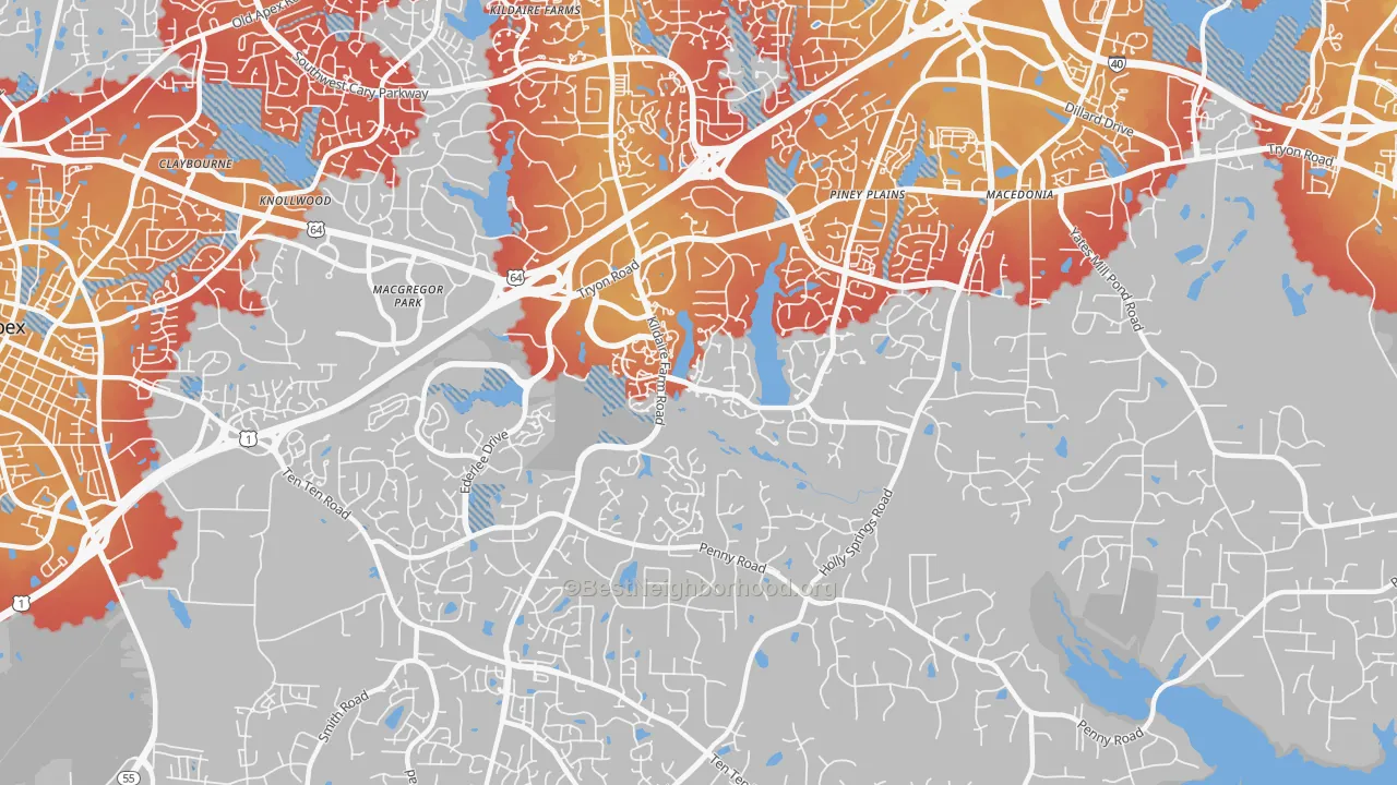 Transit Grade map of 27518, NC