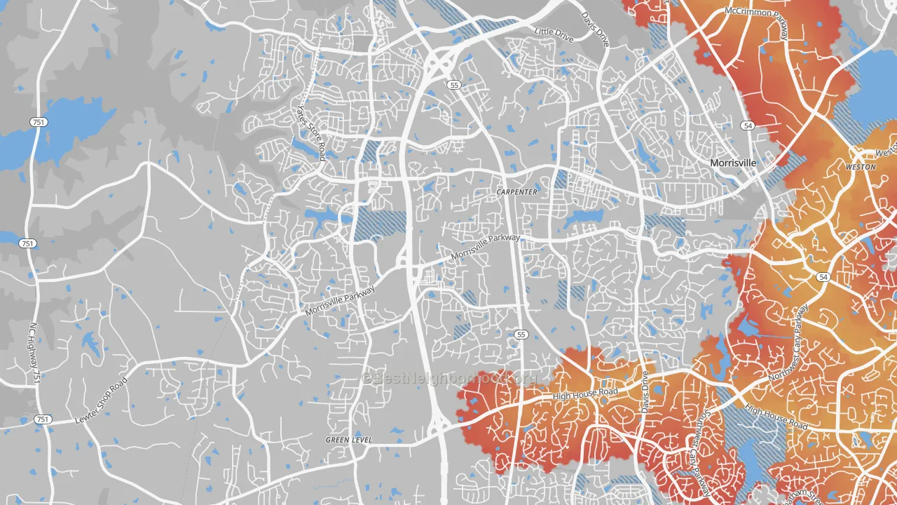 Transit Grade map of 27519, NC