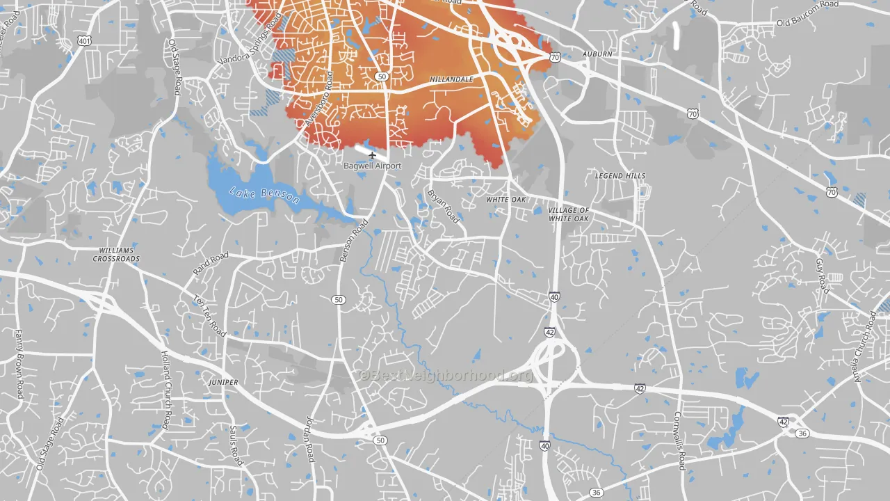 Transit Grade map of 27529, NC
