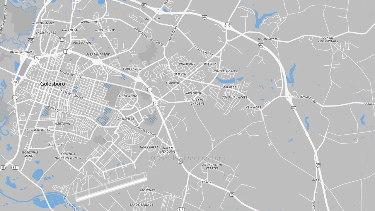 Transit Grade map of 27534, NC