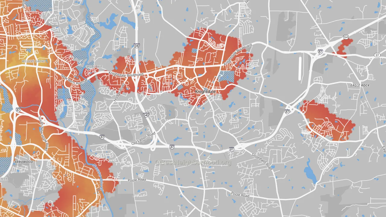 Transit Grade map of 27545, NC