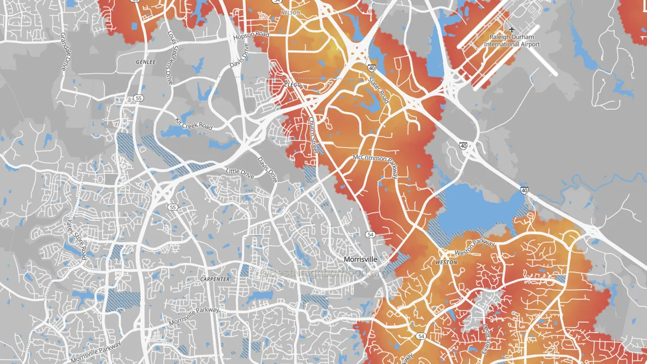 Transit Grade map of 27560, NC